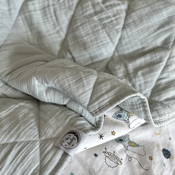 Szürke muszlin gyerekpaplan