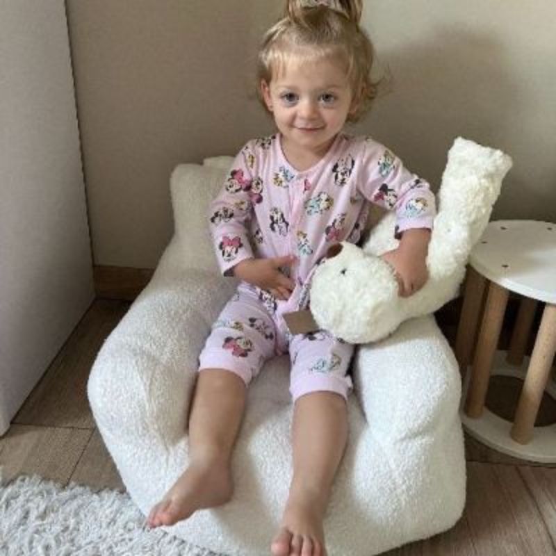 Teddy anyagú macifüles gyerekfotel