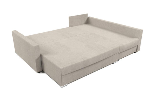 Gergő szürkésbeige ágyazható sarokkanapé