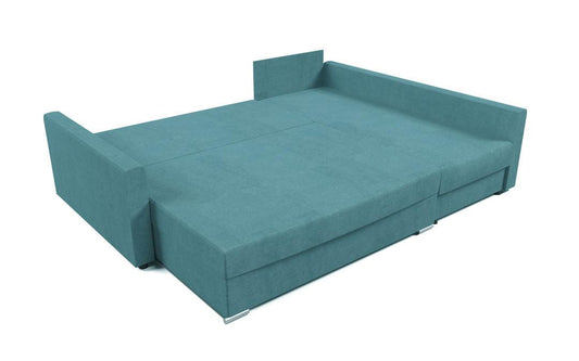 Gergő türkizkék ágyazható sarokkanapé