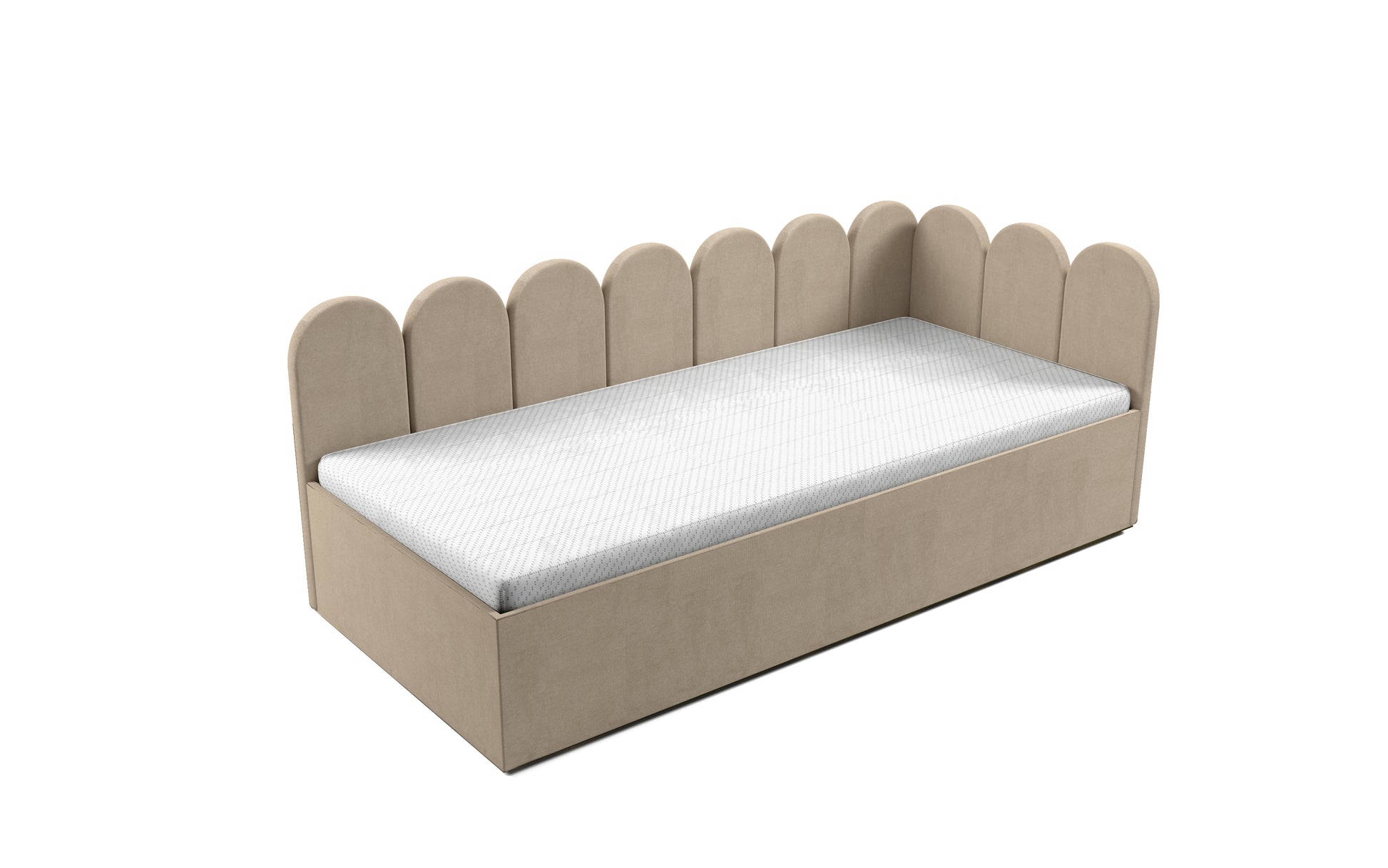 Luna saroktámlás heverő szürkés beige színben