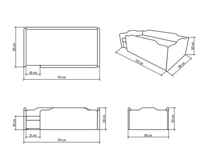 Zöld kalózos körbetámlás leesésgátlós gyerekágy ágyneműtartóval 170x80 cm méretek